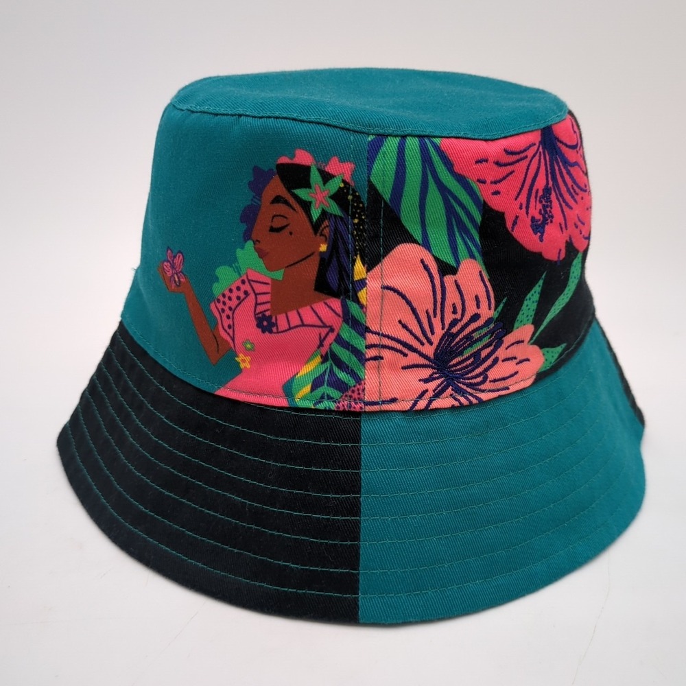 Disney Encanto Bucket Hat Cap La Familia Adults One Size Blue Black Floral Women